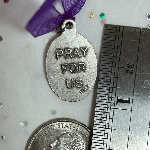 Vintage Old Silver Plate Saint St Francis Xavier Religious Medal Italy - Picture 3 of 4